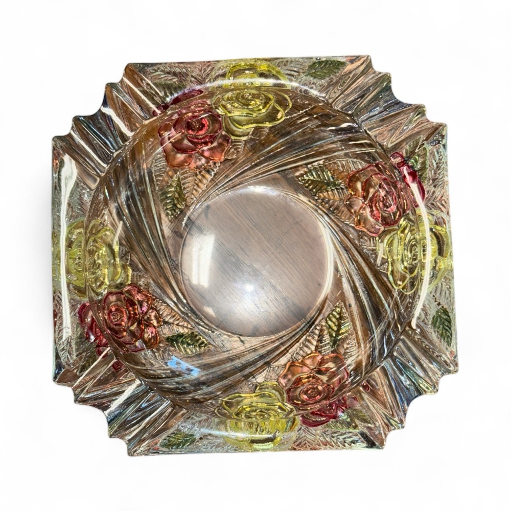 Vintage 7 inch Crystal Ladies Ashtray/Trinket Dish